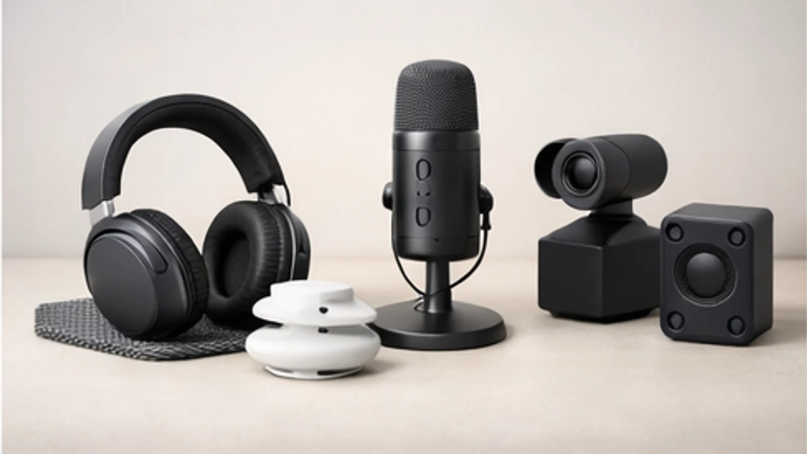 Photorealistic portable bluetooth speakers for garden gatherings scene for a UK shortlist buying guide.