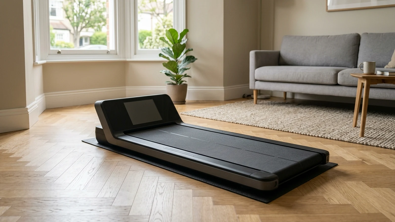 Photorealistic image of walking pads for a UK shortlist buying guide.
