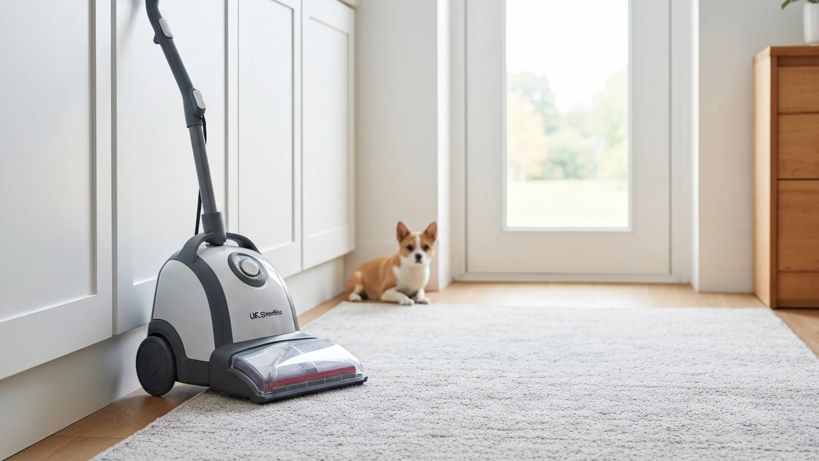 Photorealistic shortlist image for Best Carpet Cleaners for Pet Messes in the UK (2026), showing a clean cleaning-appliances buying-guide scene.