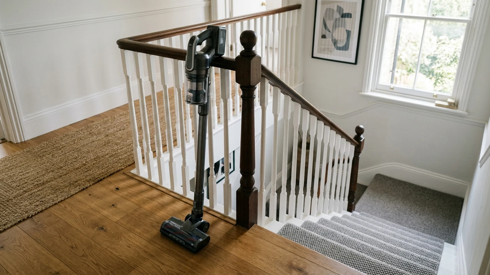 Photorealistic shortlist image for Best Lightweight Vacuums for Upstairs Cleaning in the UK (2026), showing a clean cleaning-appliances buying-guide scene.