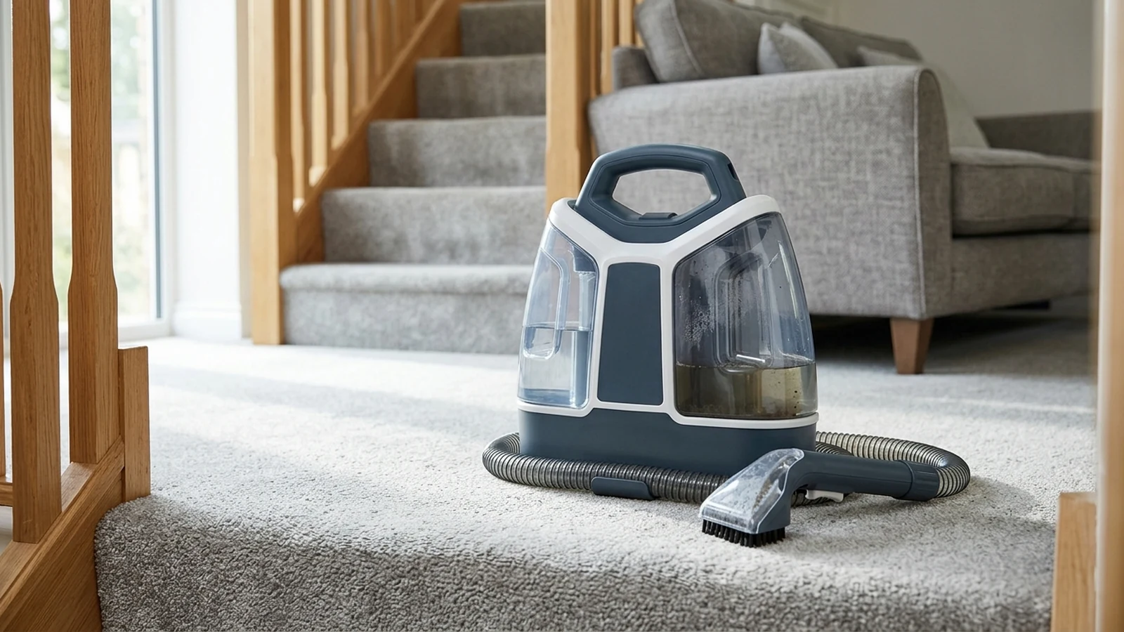 Illustrated shortlist card for spot cleaners for sofas and stairs.