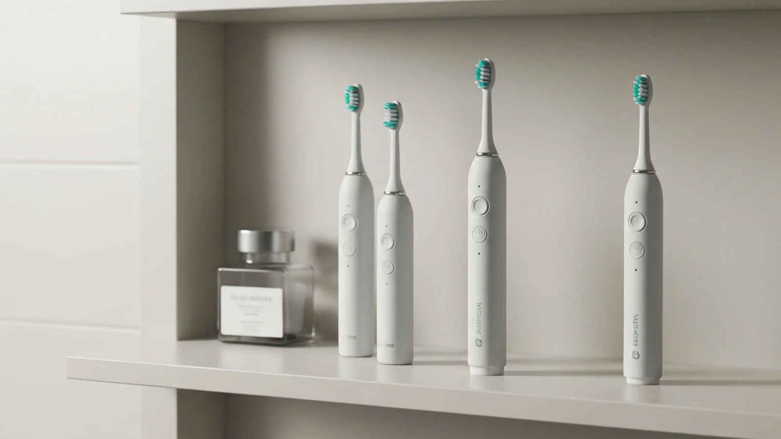 Photorealistic shortlist image for Best Budget Electric Toothbrushes in the UK (2026), showing a clean electric-toothbrushes buying-guide scene.
