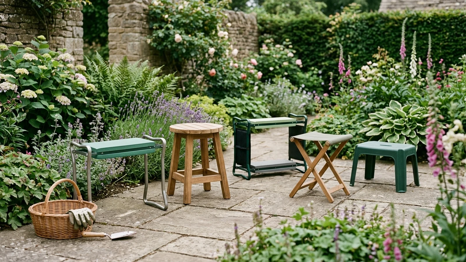 Illustrated shortlist cover for Best Garden Kneelers and Seats in the UK (2026).