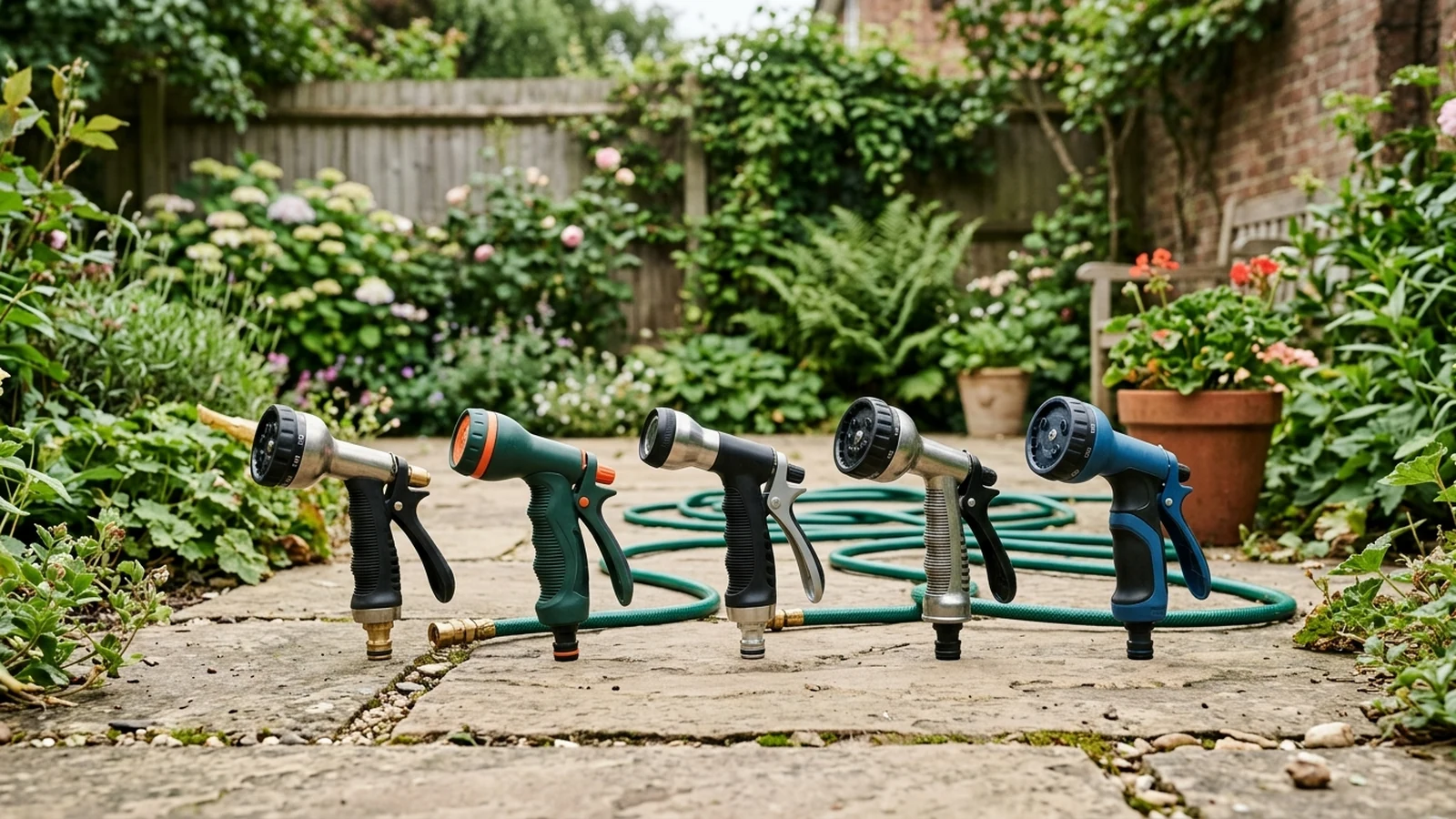 Illustrated shortlist cover for Best Garden Spray Guns for Hoses in the UK (2026).