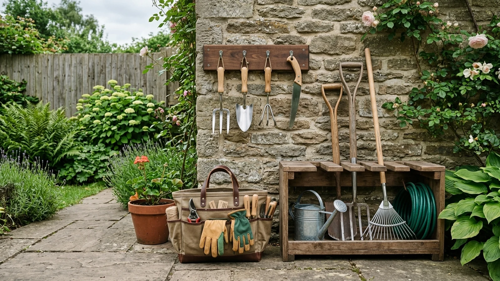 Photorealistic shortlist image for Best Garden Tool Organisers in the UK (2026), showing a clean garden-outdoor-living buying-guide scene.