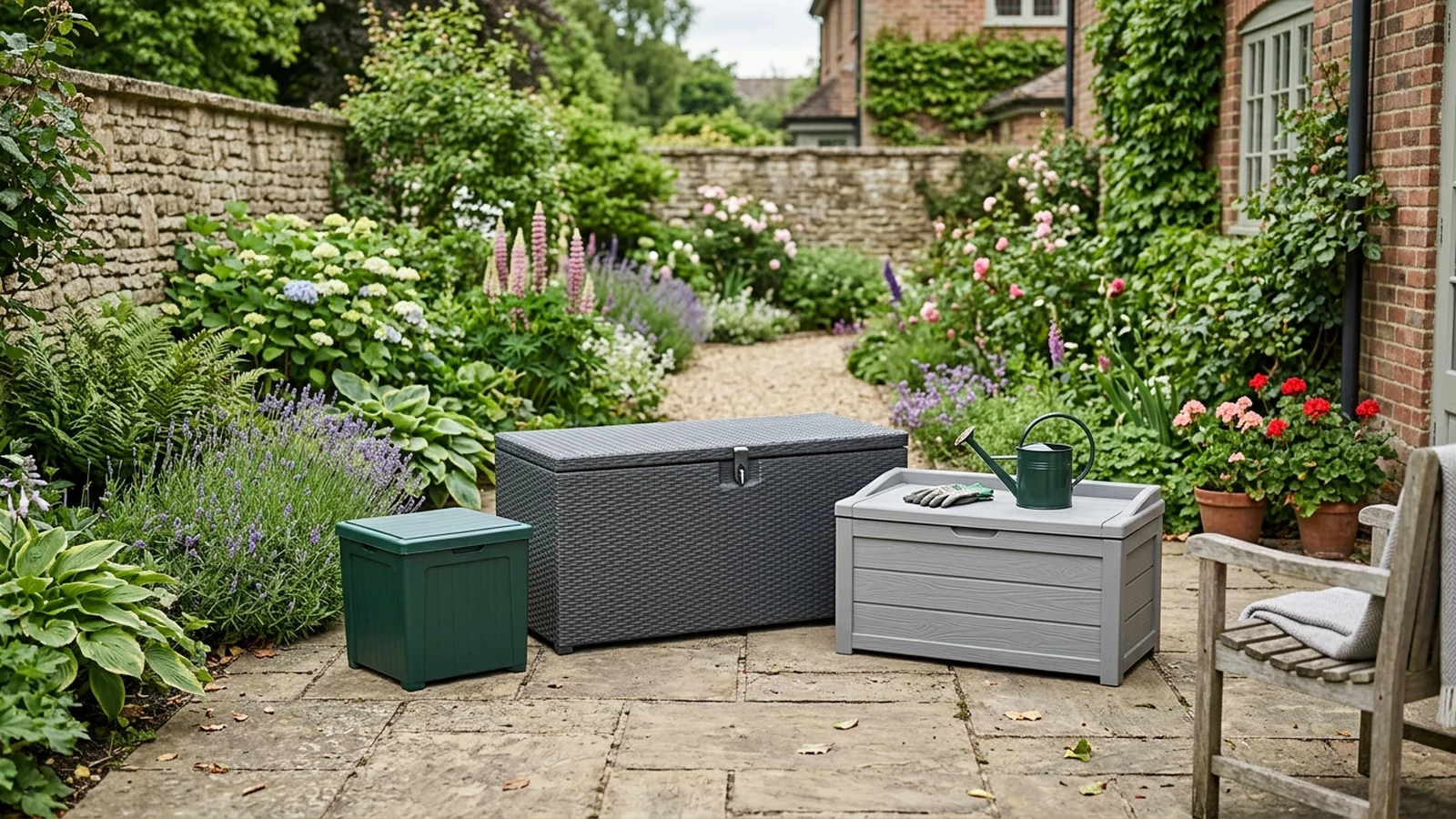 Illustrated shortlist cover for Best Small Garden Storage Boxes in the UK (2026).