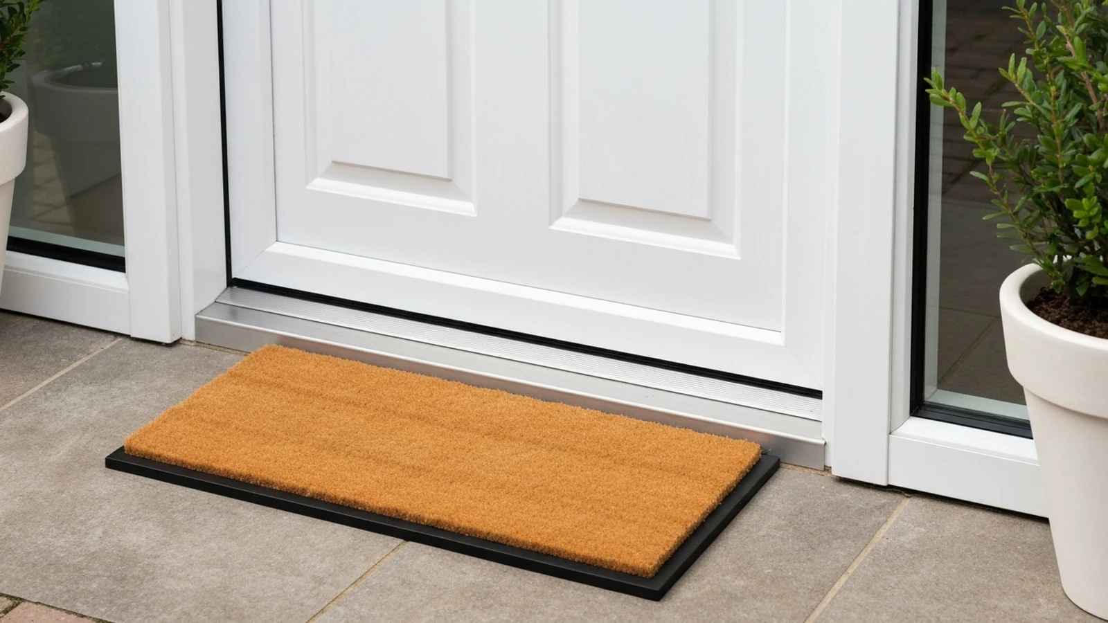 Photorealistic shortlist image for Best Door Mats in the UK (2026), showing a clean home comfort buying-guide scene.
