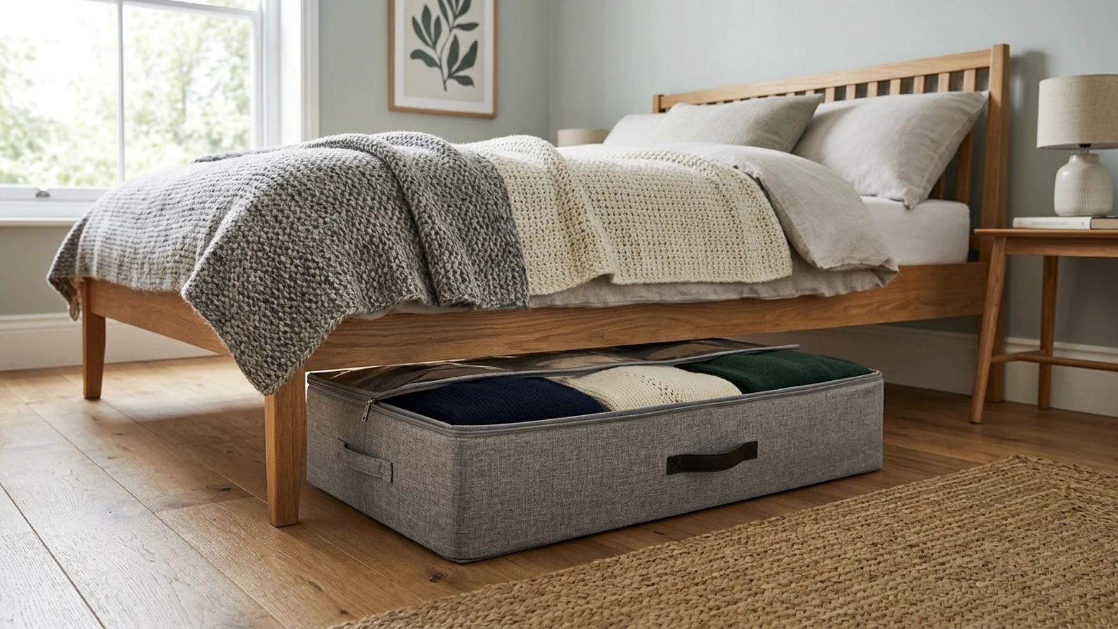 Illustrated shortlist cover for Best Under-Bed Storage for Seasonal Clothes in the UK (2026).