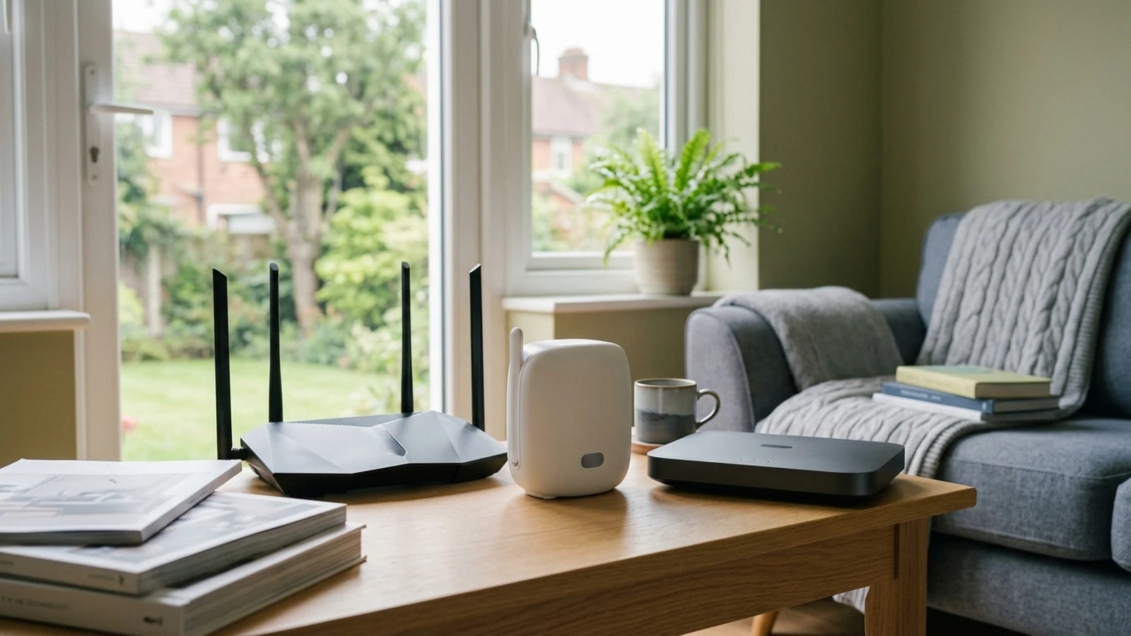 Photorealistic image of routers with parental controls for a UK shortlist buying guide.