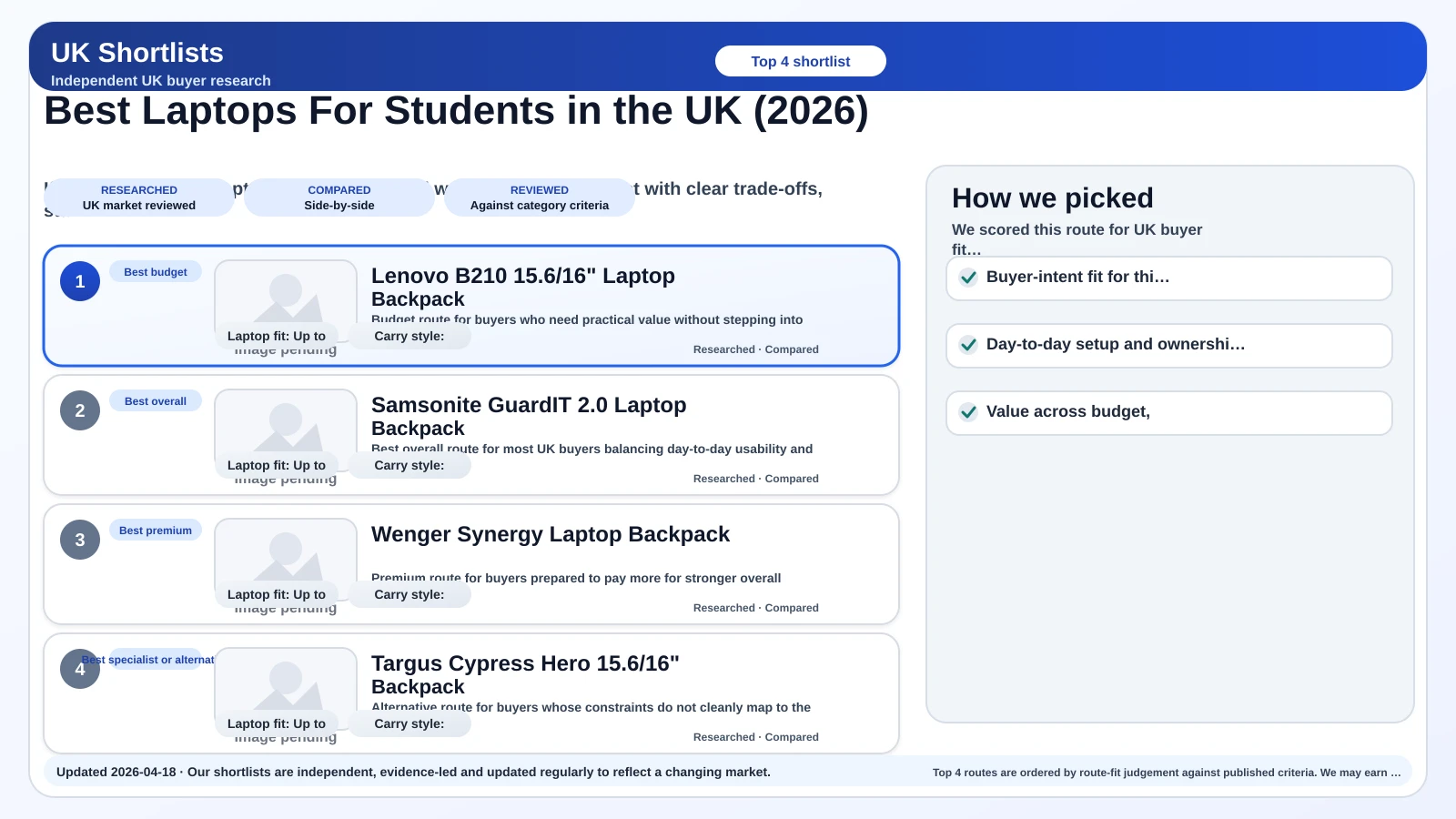 Preview image for best Laptops For Students in the UK (2026) shortlist