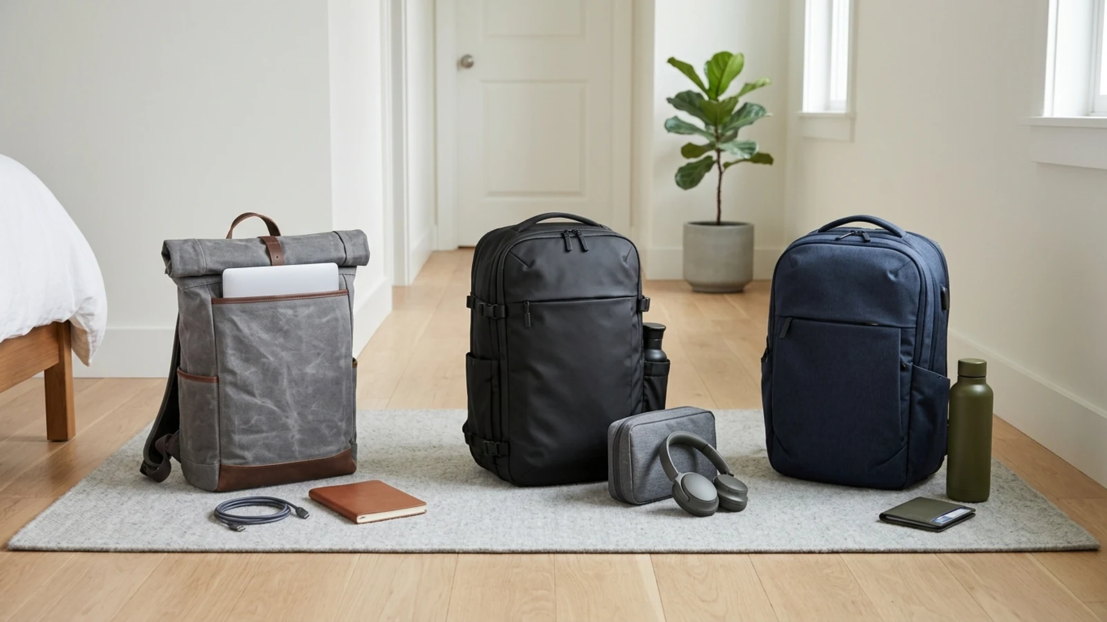 Illustrated shortlist cover for Best Laptop Travel Backpacks in the UK (2026).