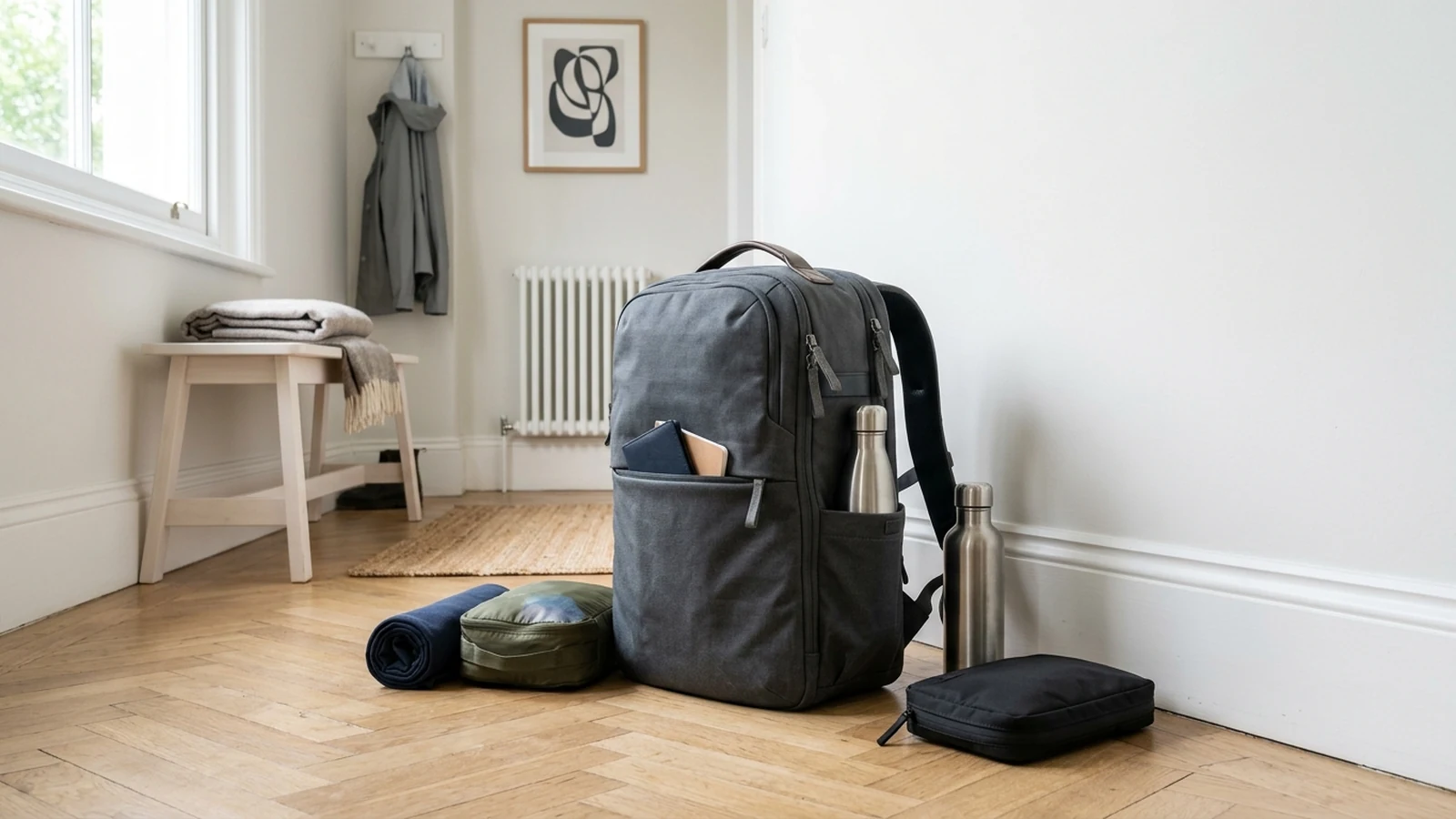 Illustrated shortlist cover for Best Travel Backpacks in the UK (2026).