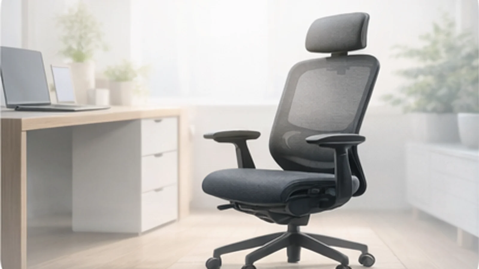 Photorealistic office chairs for tall people over 190cm scene for a UK shortlist buying guide.