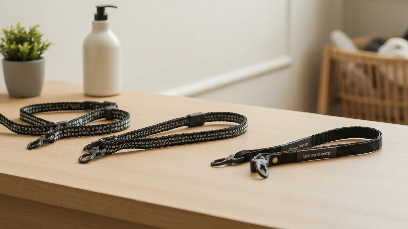 Photorealistic shortlist image for Best Dog Leads for Everyday Walks in the UK (2026), showing a clean pet-supplies buying-guide scene.