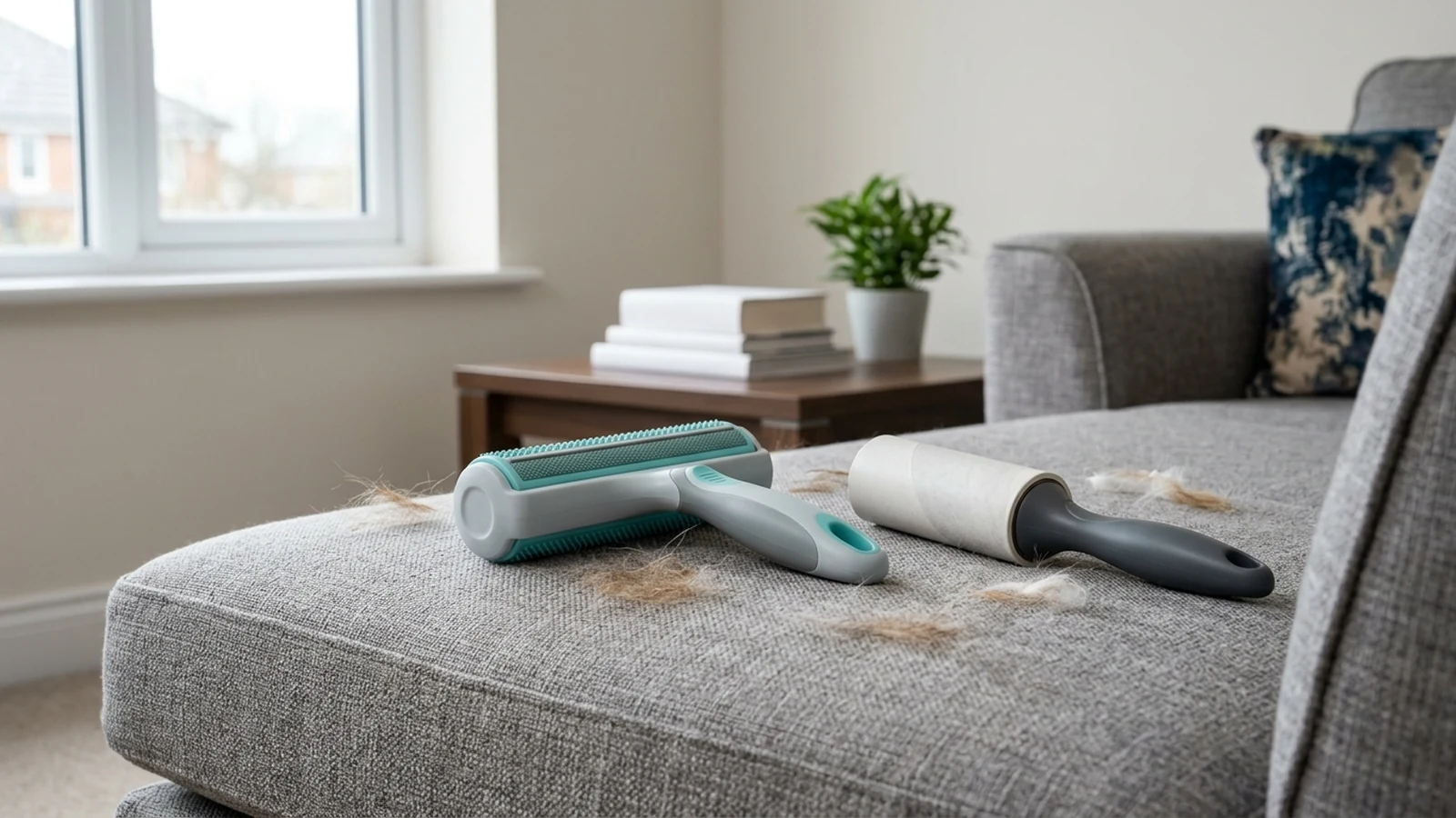 Illustrated shortlist card for best pet hair rollers for renter sofas uk 2026.