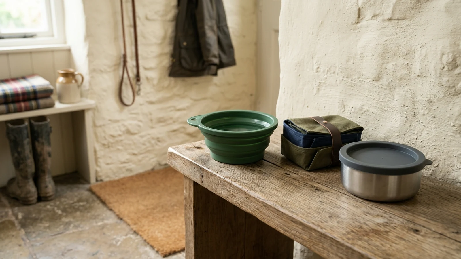 Illustrated shortlist cover for Best Travel Dog Bowls for Day Trips in the UK (2026).