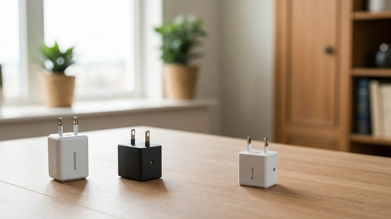 Photorealistic shortlist image for Best Compact Wall Chargers in the UK (2026), showing a clean portable-power buying-guide scene.