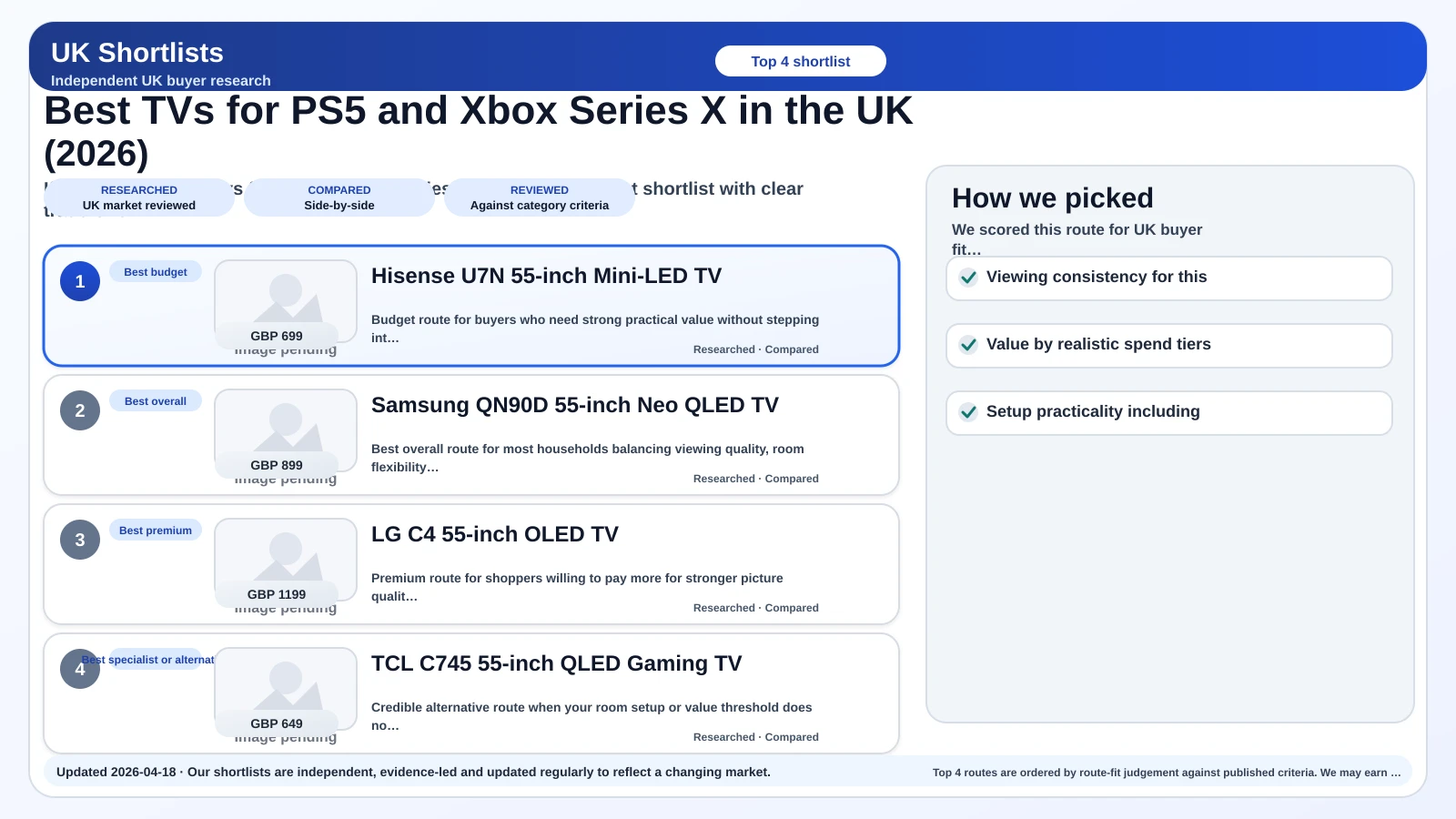 Preview image for best TVs for PS5 and Xbox Series X in the UK (2026) shortlist